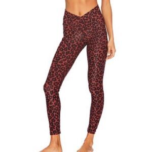 Beach Riot Leggings Cross Over Waistband Leopard Print Small
